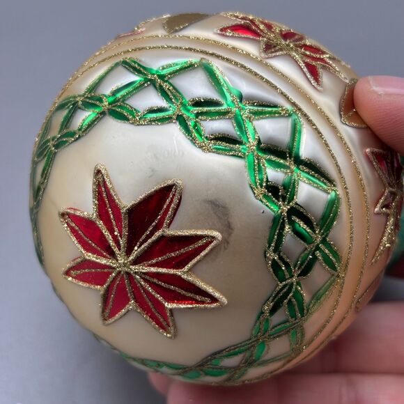 Waterford Holiday Heirlooms Ornament Set Celtic Cross Colleen Egg Poinsettia Top - Picture 7 of 12